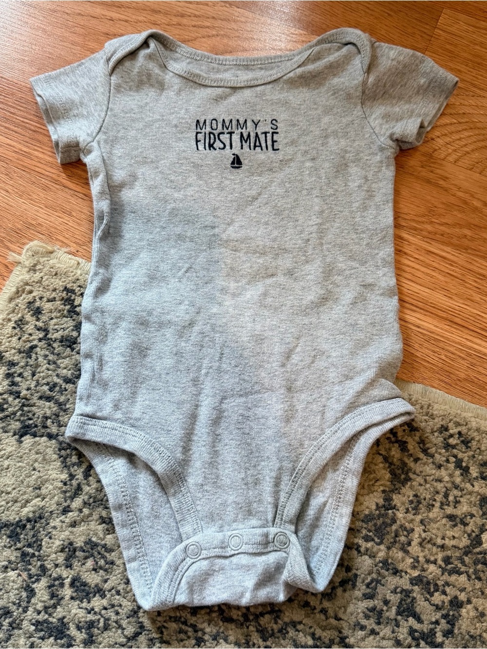 Carters 9 Month Gray Onesie